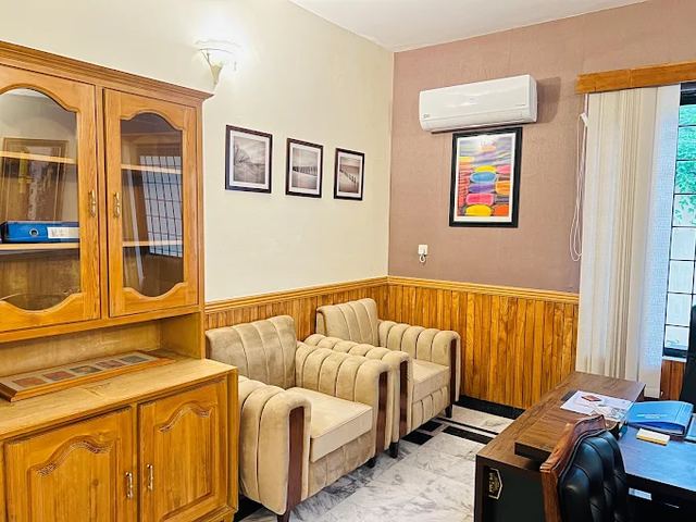 Office with seating area